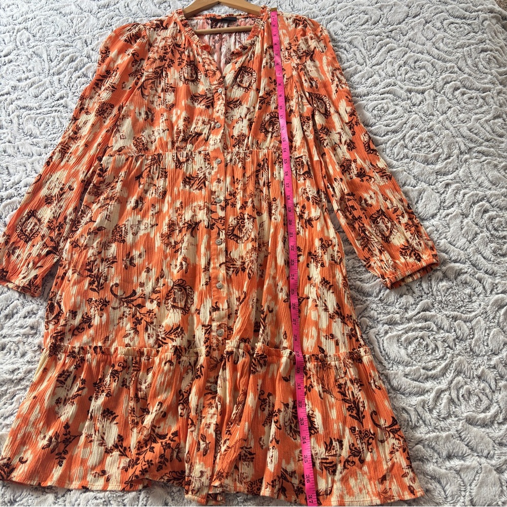 Floral Orange Midi Dress - Picture 15 of 16